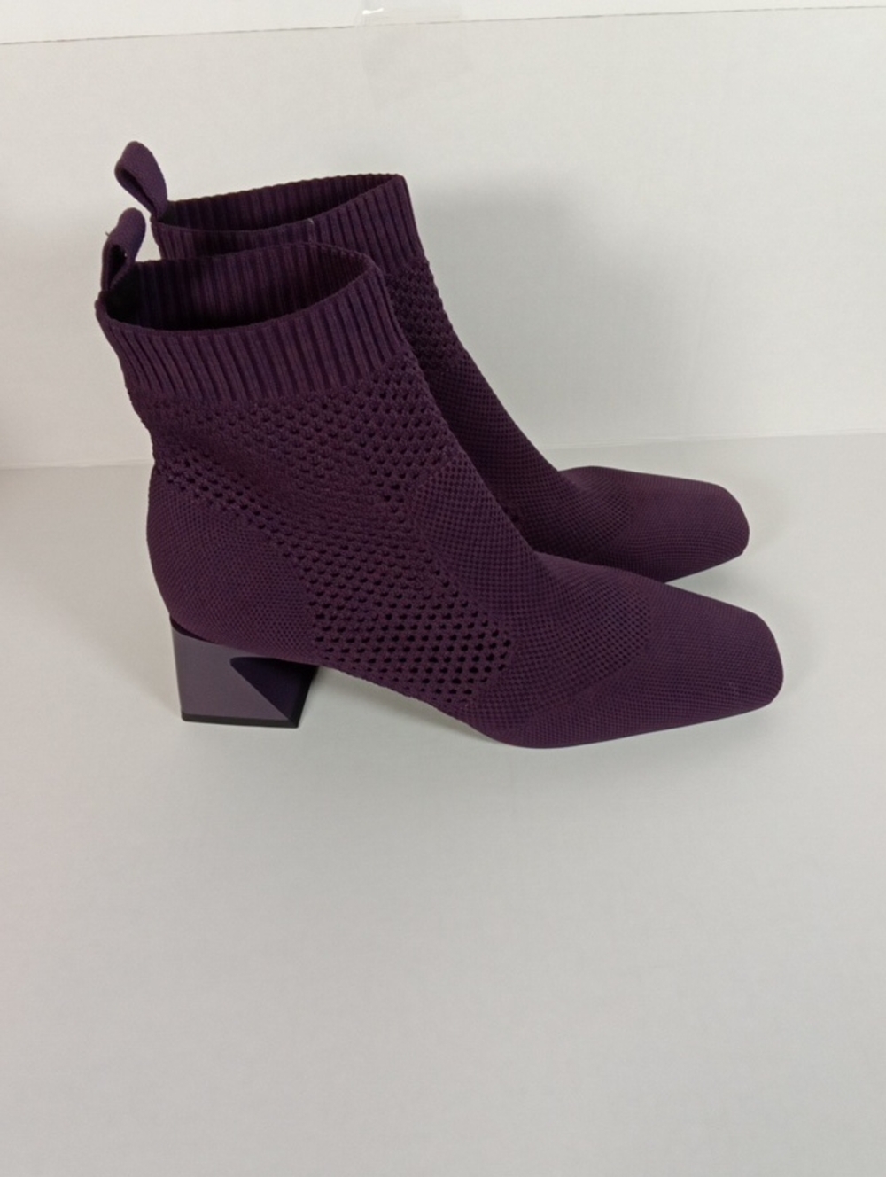 Vivaia Melissa Square Toe Mesh Ankle Boot Perforated Heeled Purple Oldmoney 41